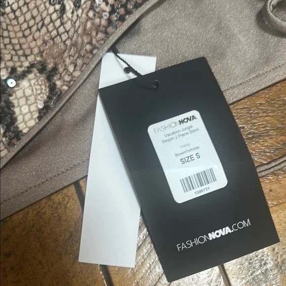 Fashion Nova Snake Print Sequin Bikini - Picture 2 of 4